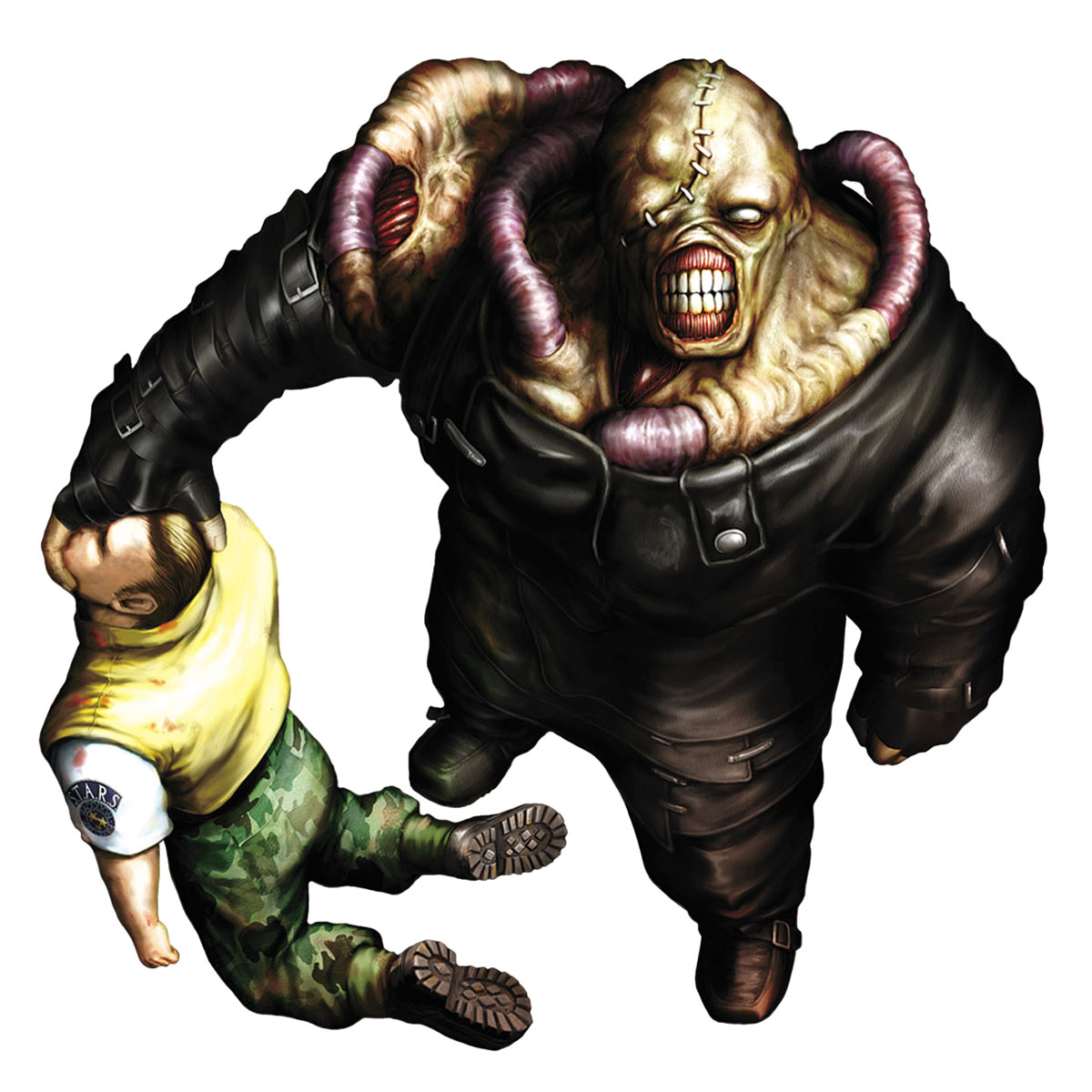 Nemesis and Brad Vickers Art from Resident Evil 3: Nemesis