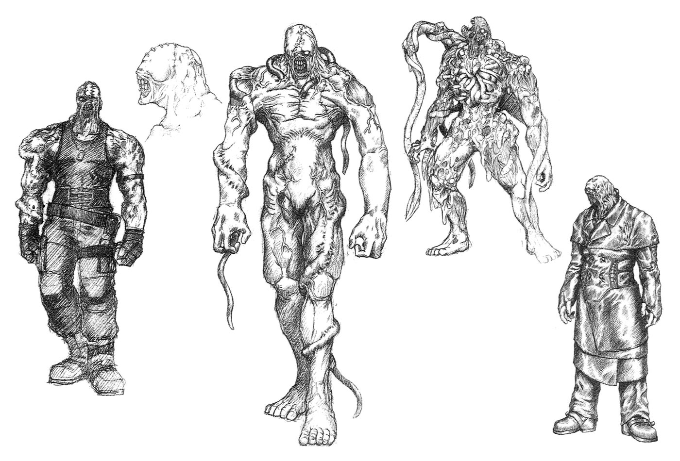 Nemesis Sketches from Resident Evil 3: Nemesis