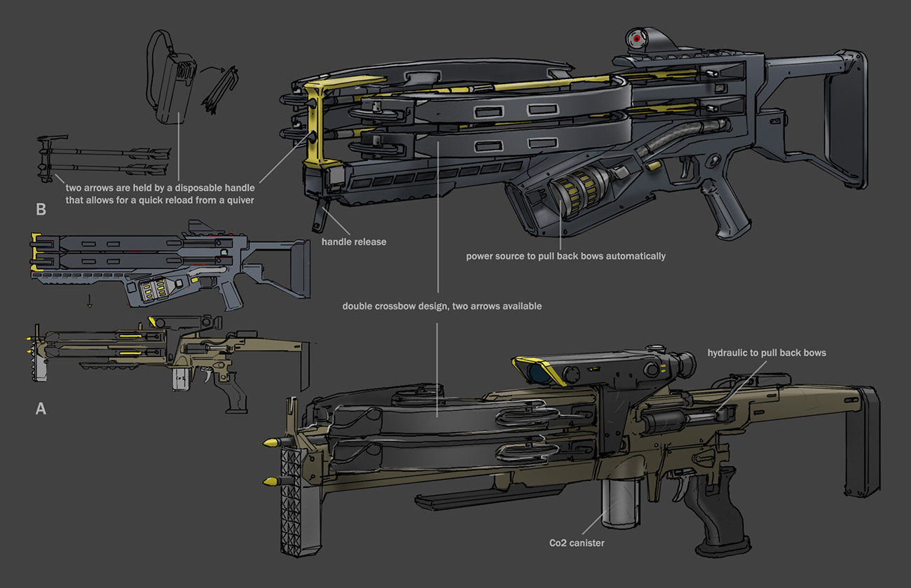 Crossbow Concept Art from Spider-Man 2 (2023)
