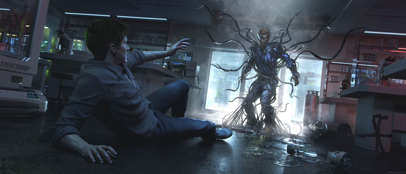 Harry Becoming Venom Key Frame Art from Spider-Man 2 (2023)