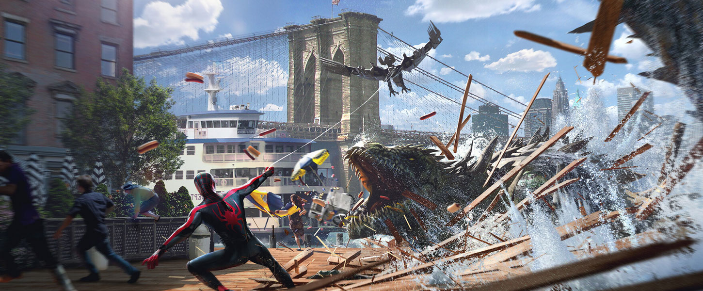 Lizard Chase Concept Art from Spider-Man 2 (2023)