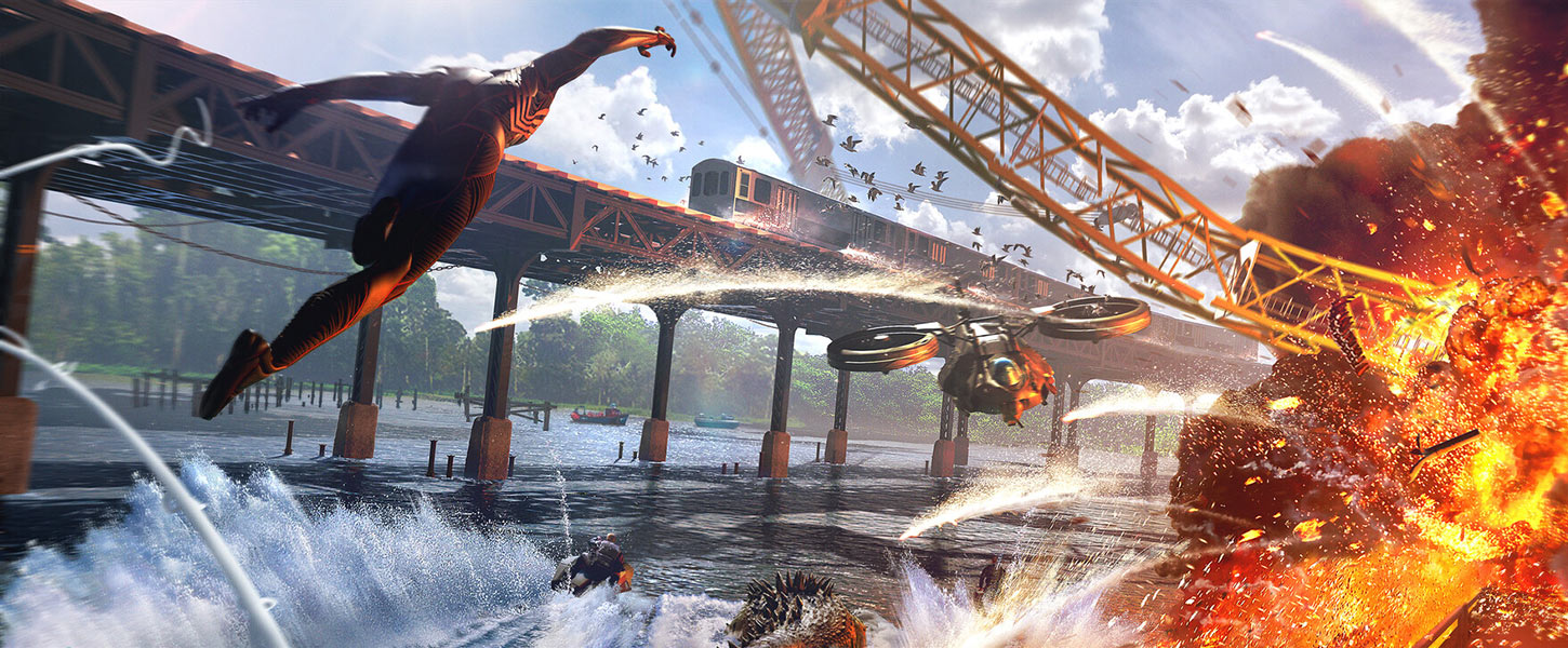 Lizard Chase River Concept Art from Spider-Man 2 (2023)
