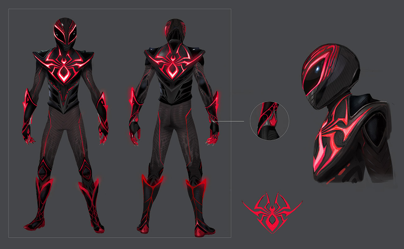Miles Morales Tokusatsu Suit Artwork from Spider-Man 2 (2023)