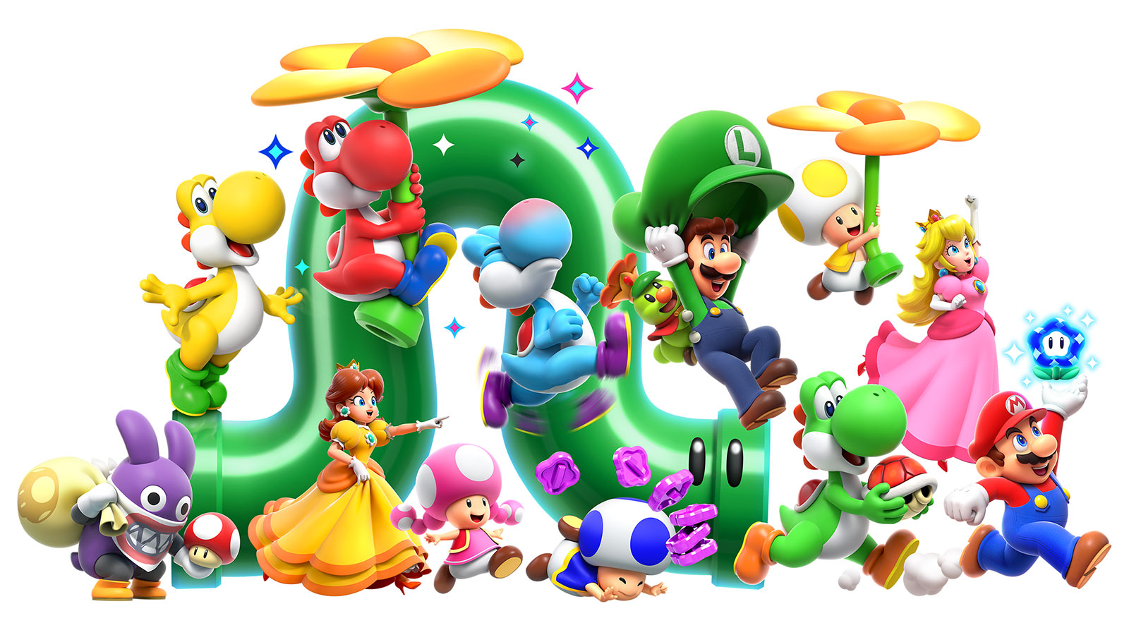 Playable Characters Art from Super Mario Bros. Wonder
