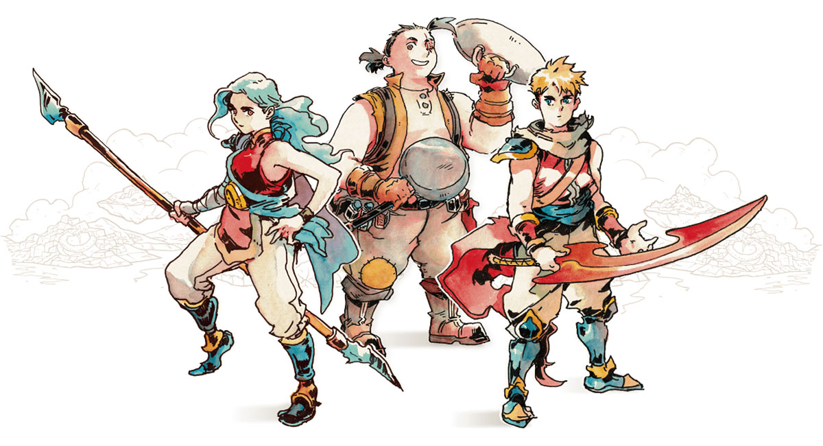 Zalere, Garl, and Zale Art from Sea of Stars