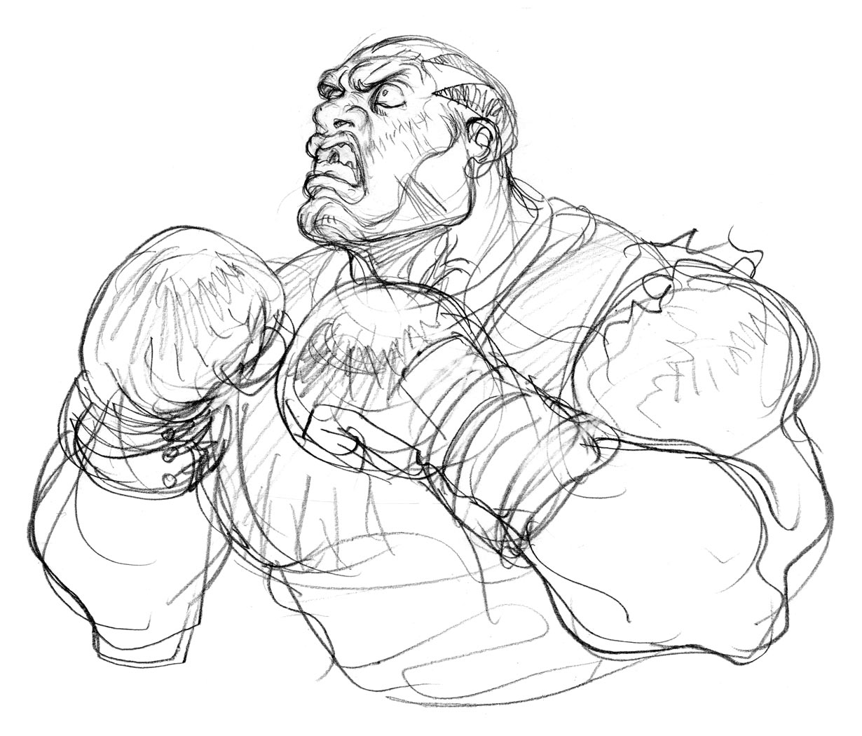 Balrog Portrait Sketch from Super Street Fighter II Turbo
