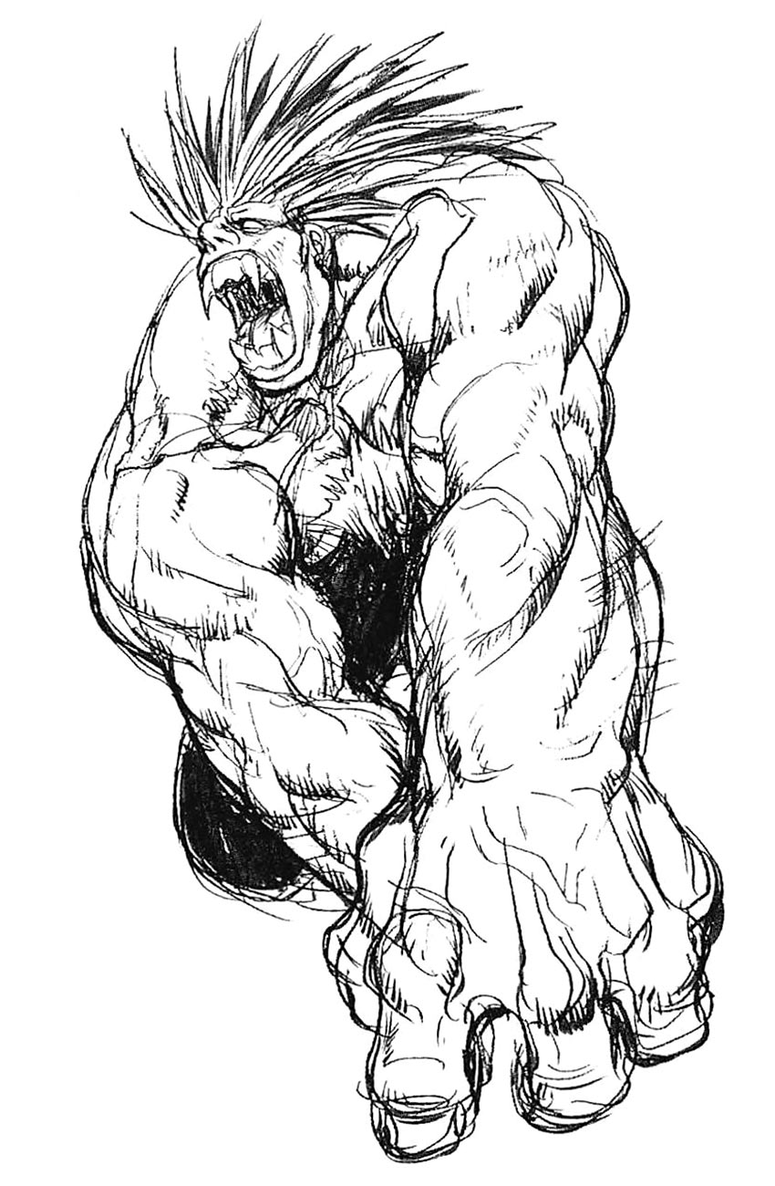 Blanka Sketch from Super Street Fighter II Turbo
