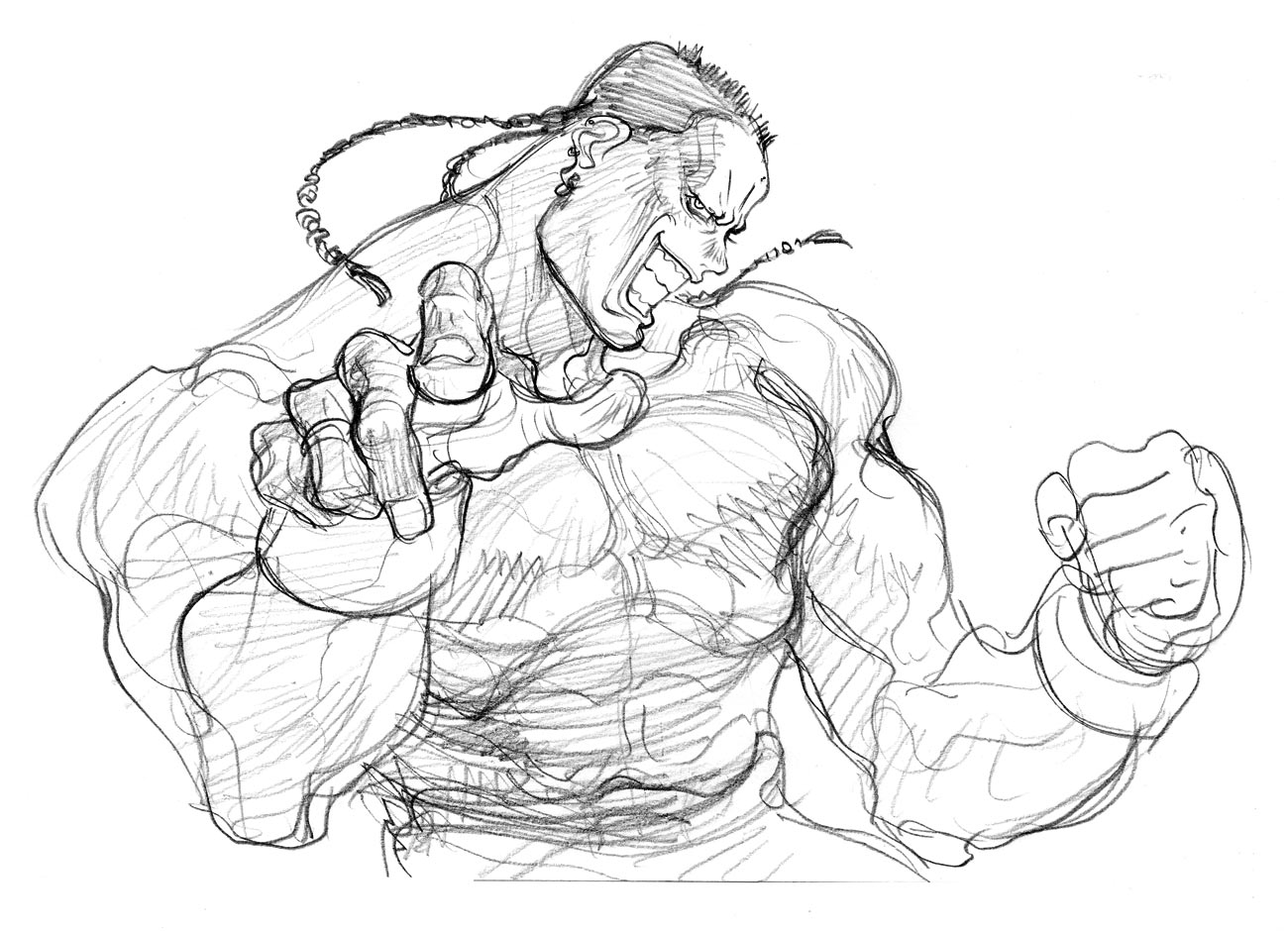 Dee Jay Portrait Sketch from Super Street Fighter II Turbo