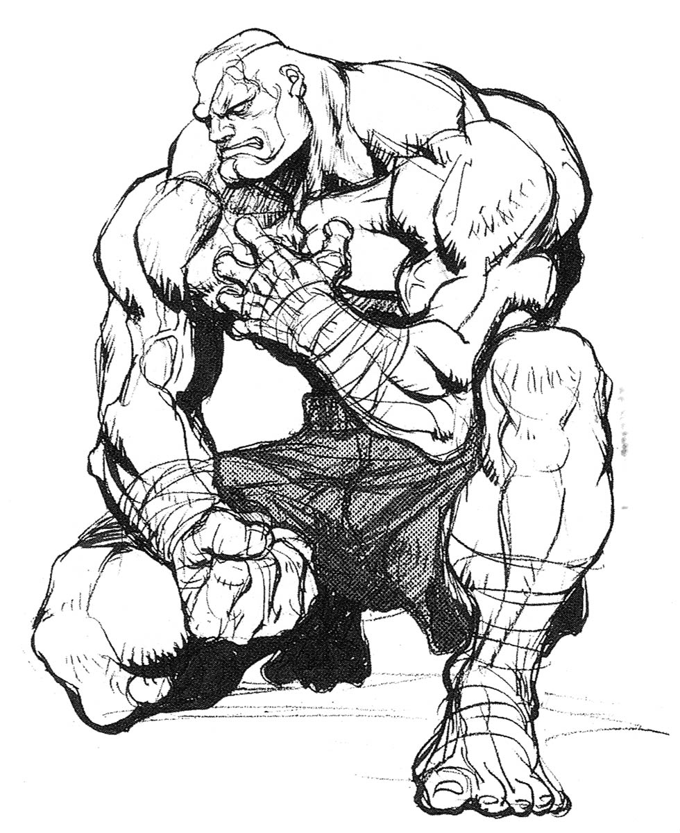 Sagat Sketch from Super Street Fighter II Turbo