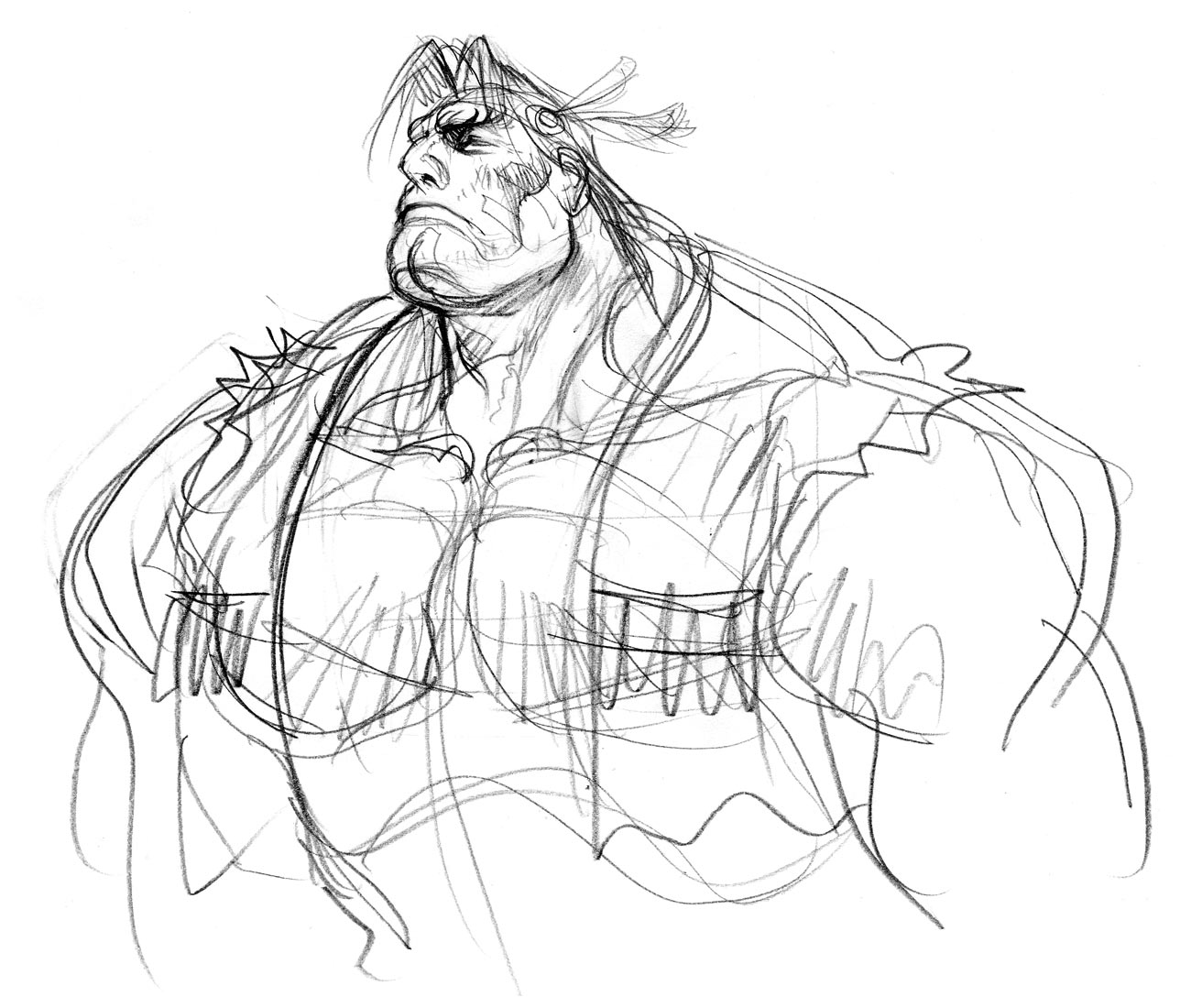 T. Hawk Portrait Sketch from Super Street Fighter II Turbo