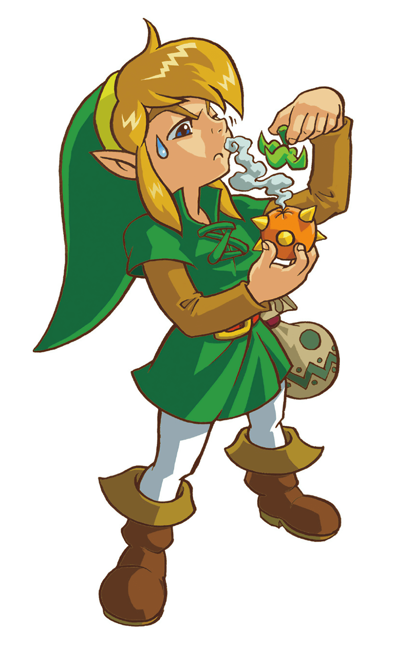 Link and Scent Seed Art from The Legend of Zelda: Oracle of Seasons and Oracle of Ages