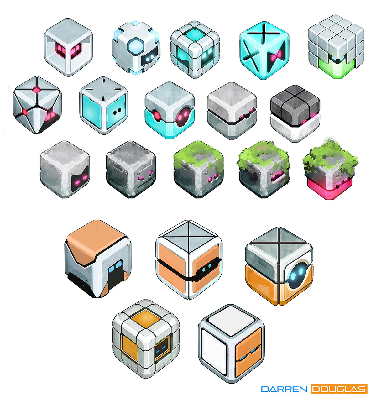 Boxes Concept Art from Astro Bot Rescue Mission