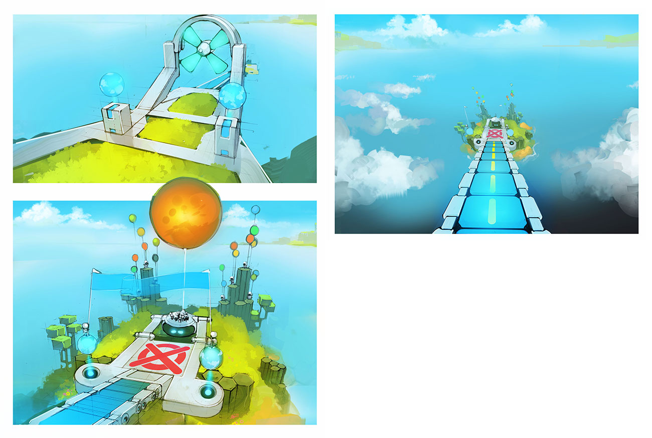 Goal and Slide Concept Art from Astro Bot Rescue Mission
