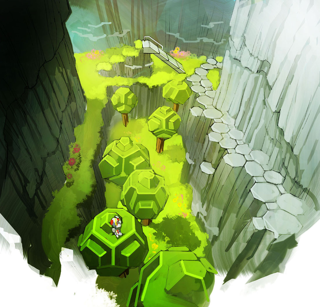 Gorge Concept Art from Astro Bot Rescue Mission