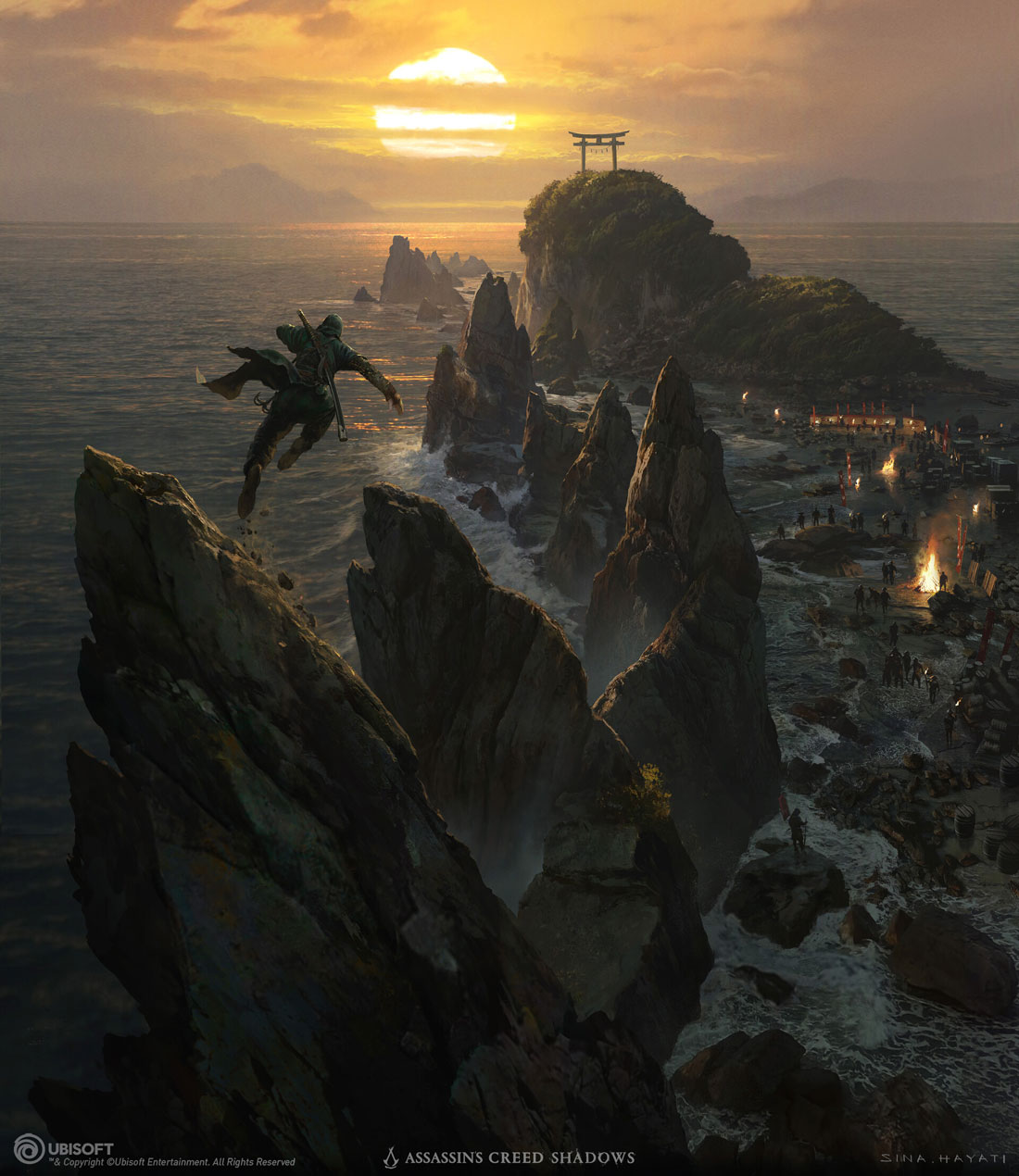 Hashigui Iwa Rocks Concept Art from Assassin's Creed Shadows