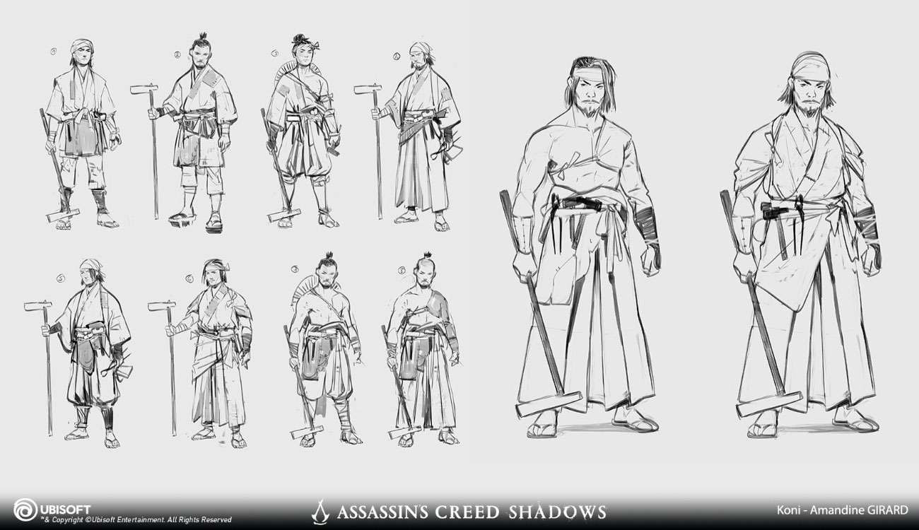 Heiji Sketches from Assassin's Creed Shadows