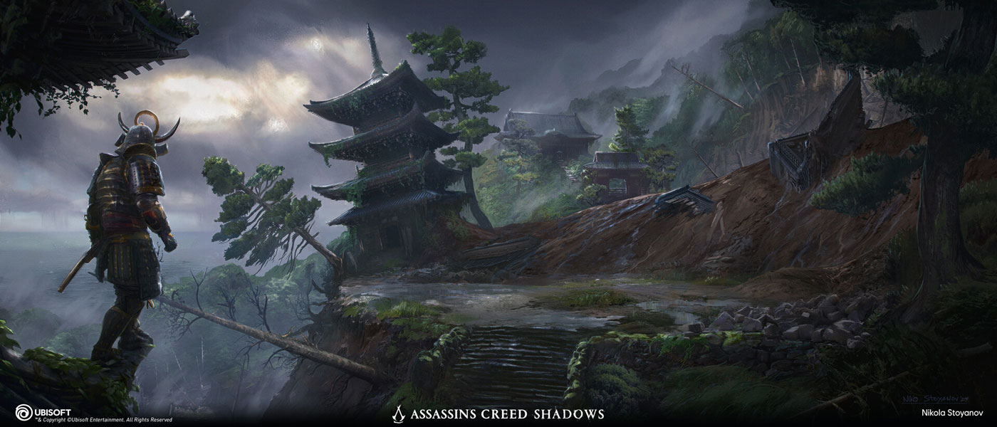 Hibuse Fudo Temple Concept Art from Assassin's Creed Shadows