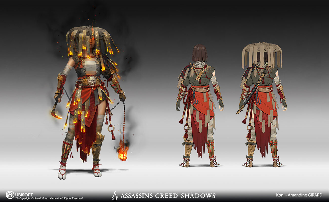 Naoe Kaen Armor Concept Art from Assassin's Creed Shadows