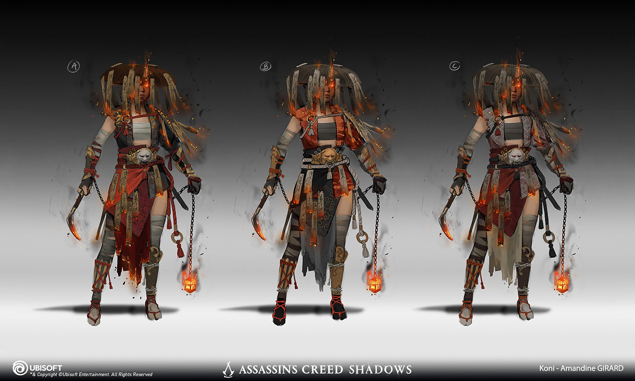 Naoe Kaen Armor Concept Artwork from Assassin's Creed Shadows