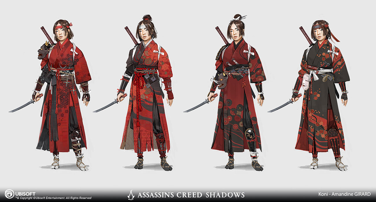 Naoe Noh Robes Concepts from Assassin's Creed Shadows