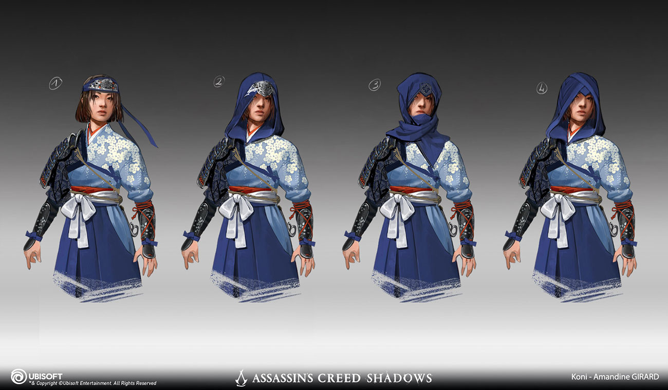 Naoe Onna-musha Robes Concepts from Assassin's Creed Shadows