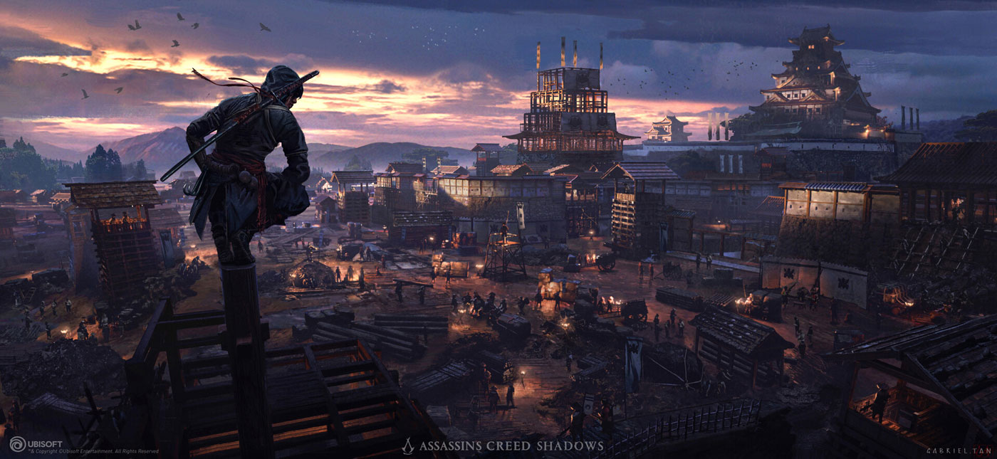Osaka Castle Construction Concept Art from Assassin's Creed Shadows