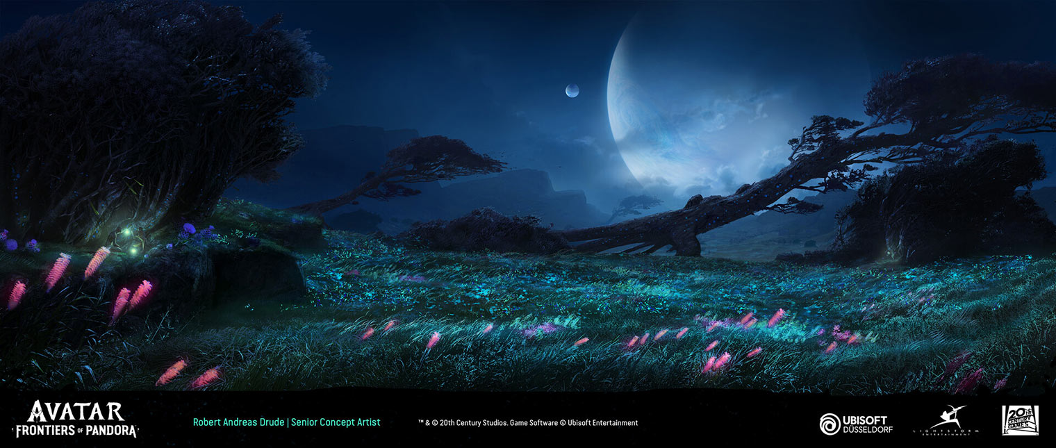 Grasslands Night Concept Art from Avatar: Frontiers of Pandora