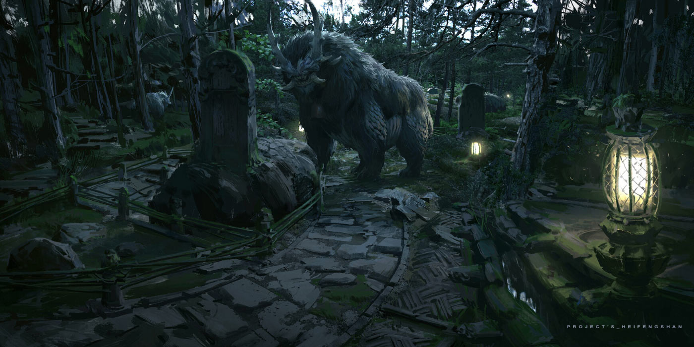 Precepts Forest Concept Art from Black Myth: Wukong