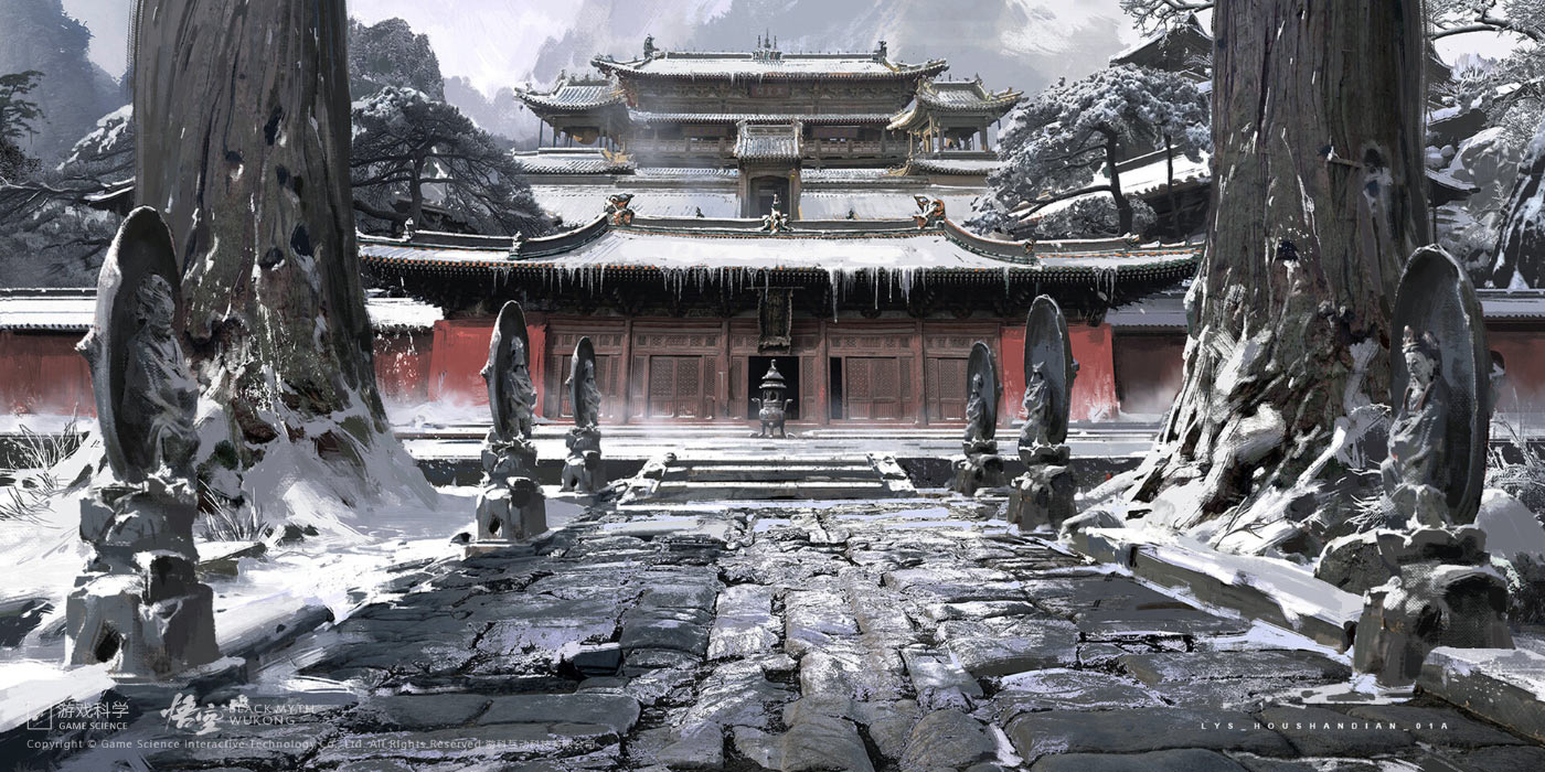 Temple Concept Art from Black Myth: Wukong