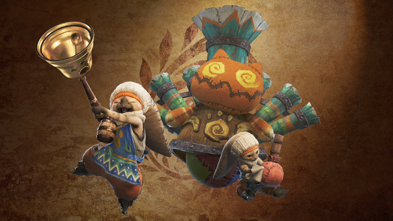Barrel Bowling Felyne Art from Monster Hunter Wilds