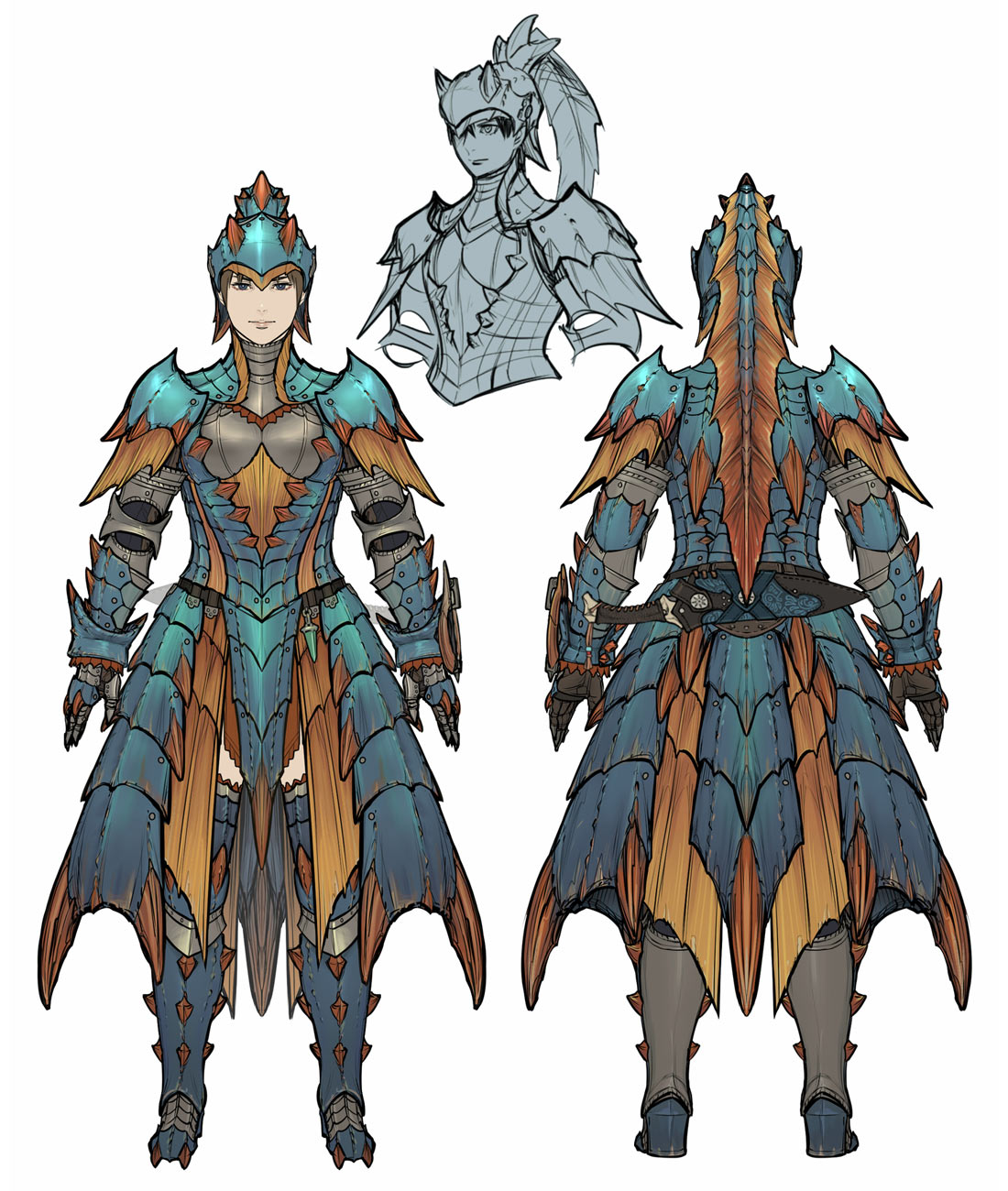 Lagiacrus Armor (Female) Art from Monster Hunter Wilds