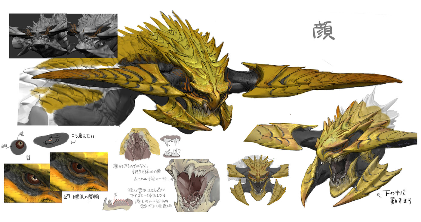 Rey Dau Head Concept Art from Monster Hunter Wilds