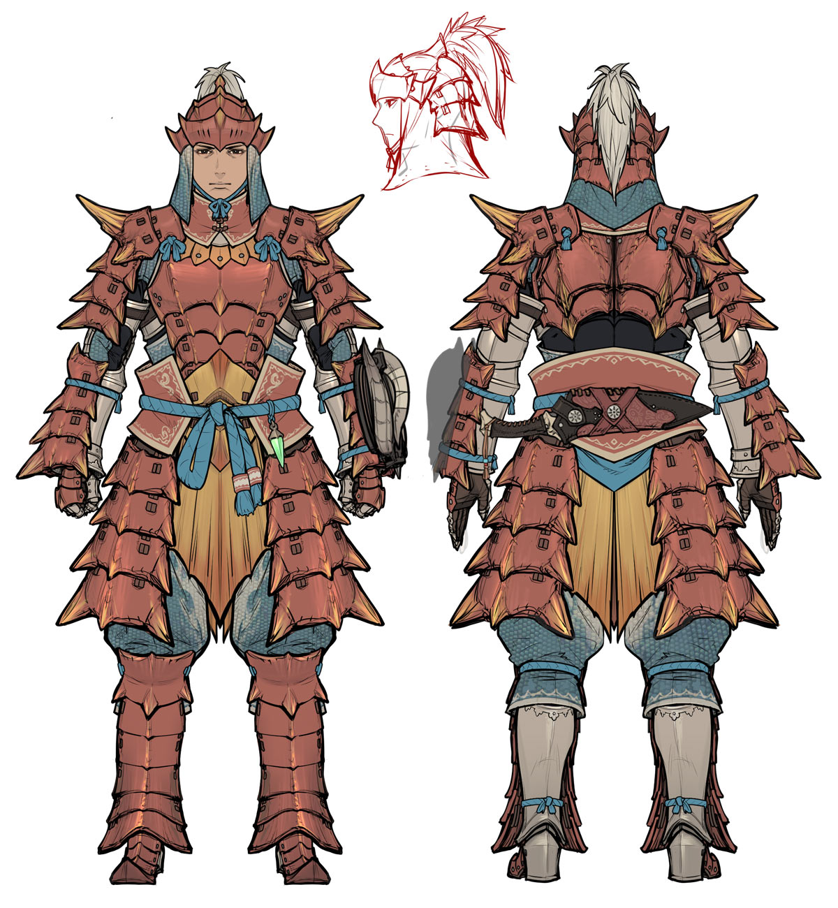 Yian Kut Ku Armor Set (Male) Art from Monster Hunter Wilds