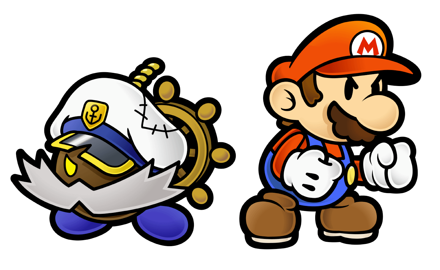 Admiral Bobbery and Mario Art from Paper Mario: The Thousand-Year Door