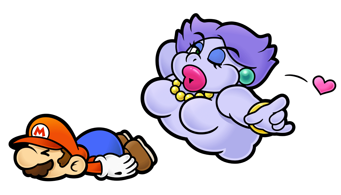 Mario and Flurrie Art from Paper Mario: The Thousand-Year Door