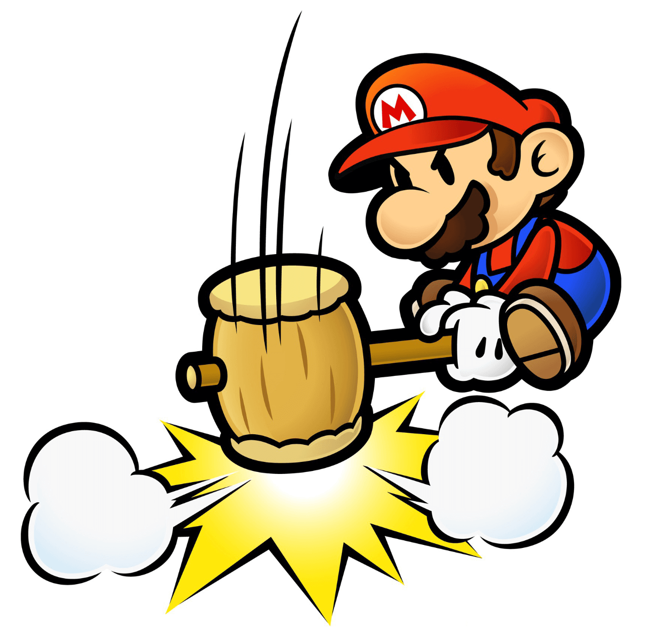 Mario Hammer Attack Art from Paper Mario: The Thousand-Year Door