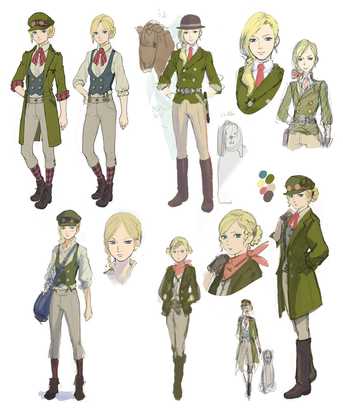 Gina Lestrade Concepts from The Great Ace Attorney Chronicles