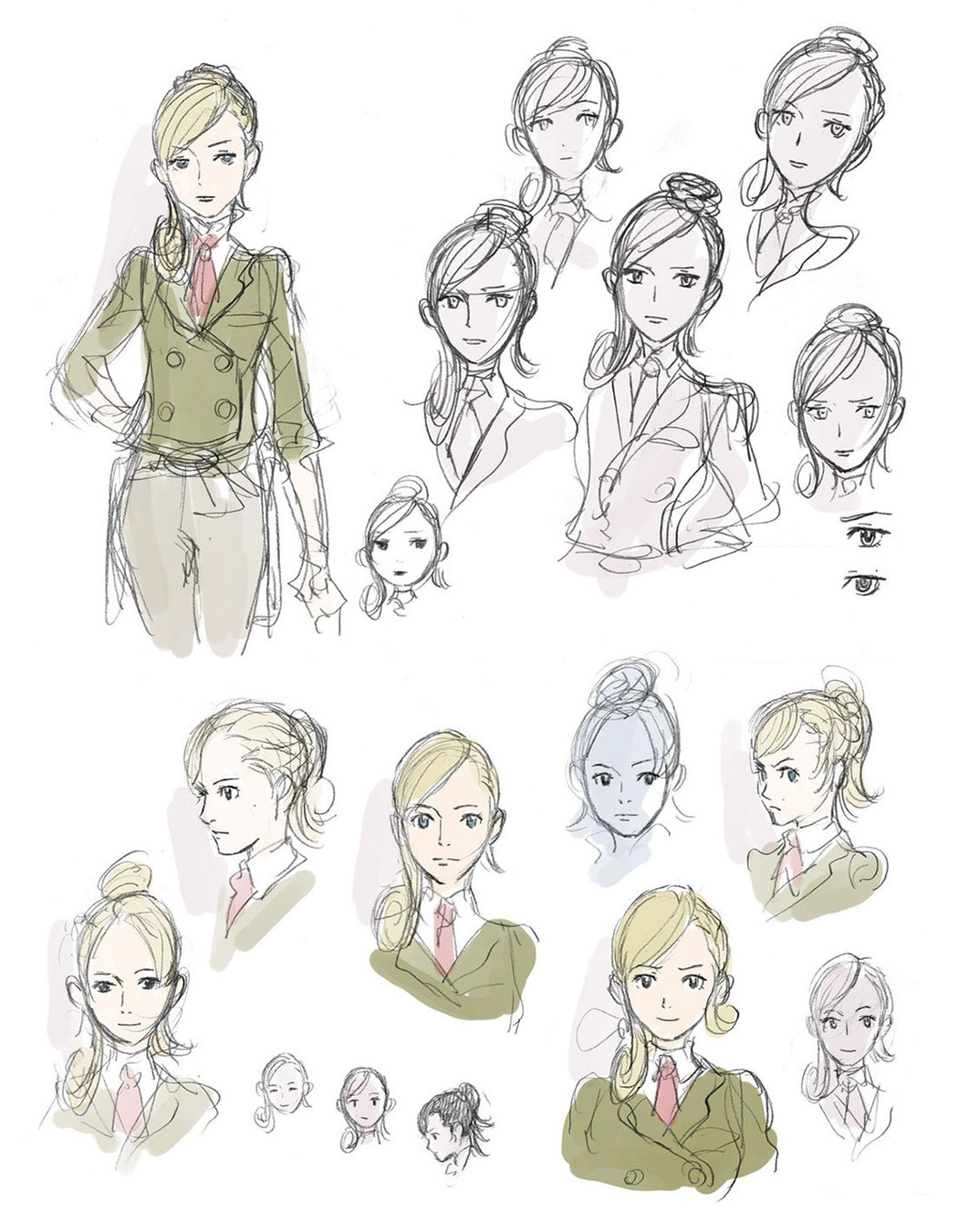 Gina Lestrade Sketches from The Great Ace Attorney Chronicles