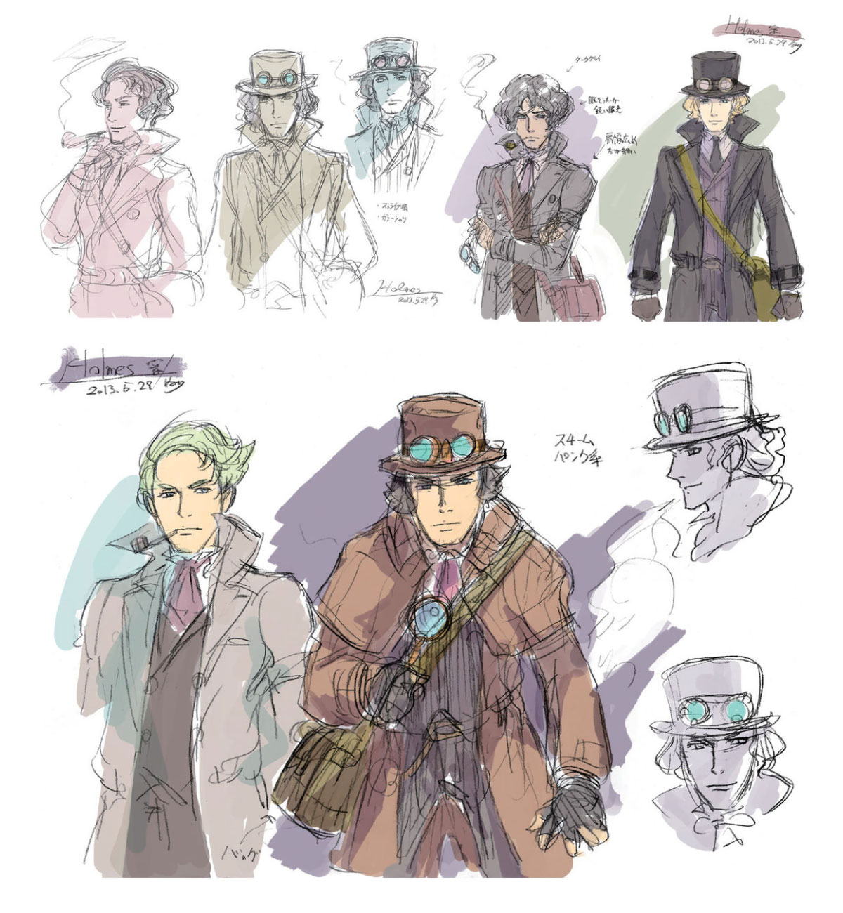 Herlock Sholmes Concept Art from The Great Ace Attorney Chronicles