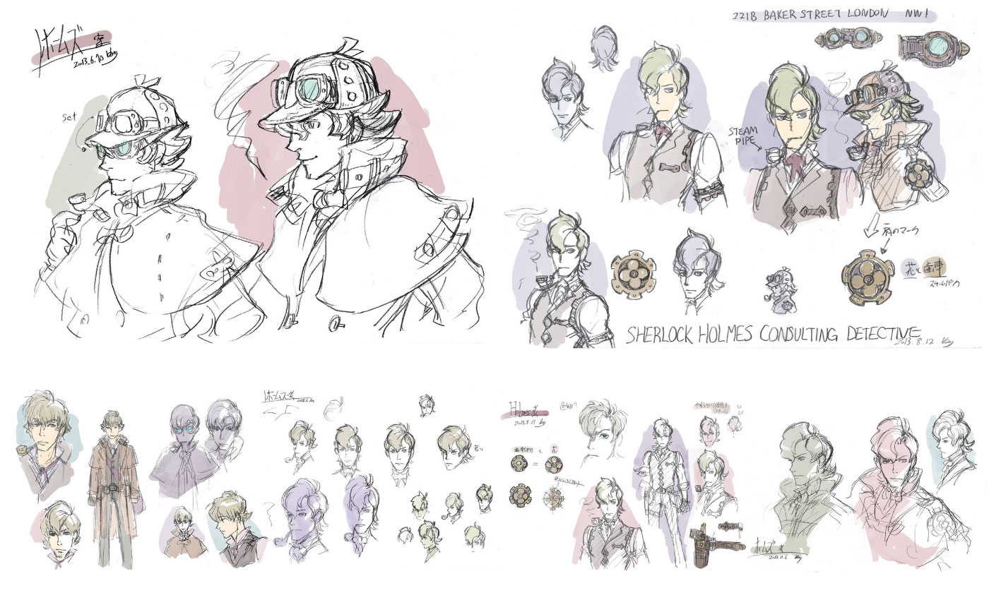 Herlock Sholmes Sketches from The Great Ace Attorney Chronicles