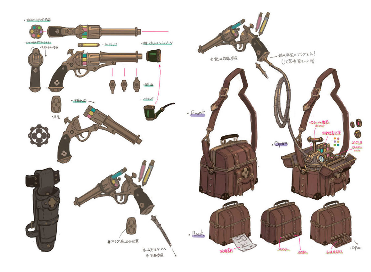 Herlock Sholmes' Skin Print Seeker Gun Art from The Great Ace Attorney Chronicles