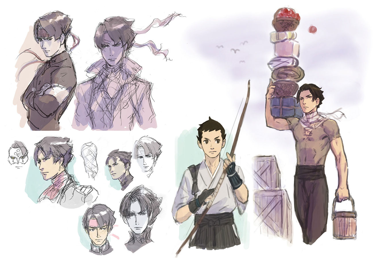 Kazuma Asogi Concept Art from The Great Ace Attorney Chronicles