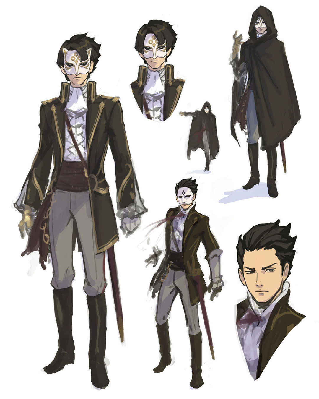 Kazuma Asogi Masked Disciple Artwork from The Great Ace Attorney Chronicles