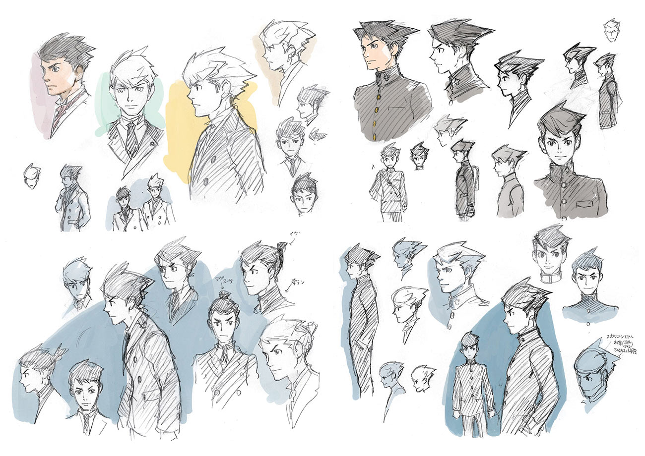 Ryunosuke Naruhodo Concept Artwork from The Great Ace Attorney Chronicles
