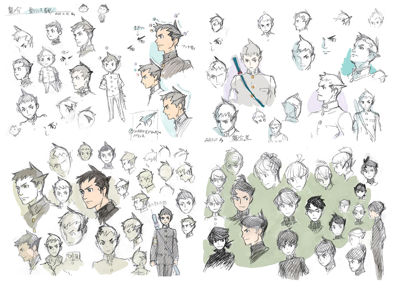 Ryunosuke Naruhodo Sketches from The Great Ace Attorney Chronicles