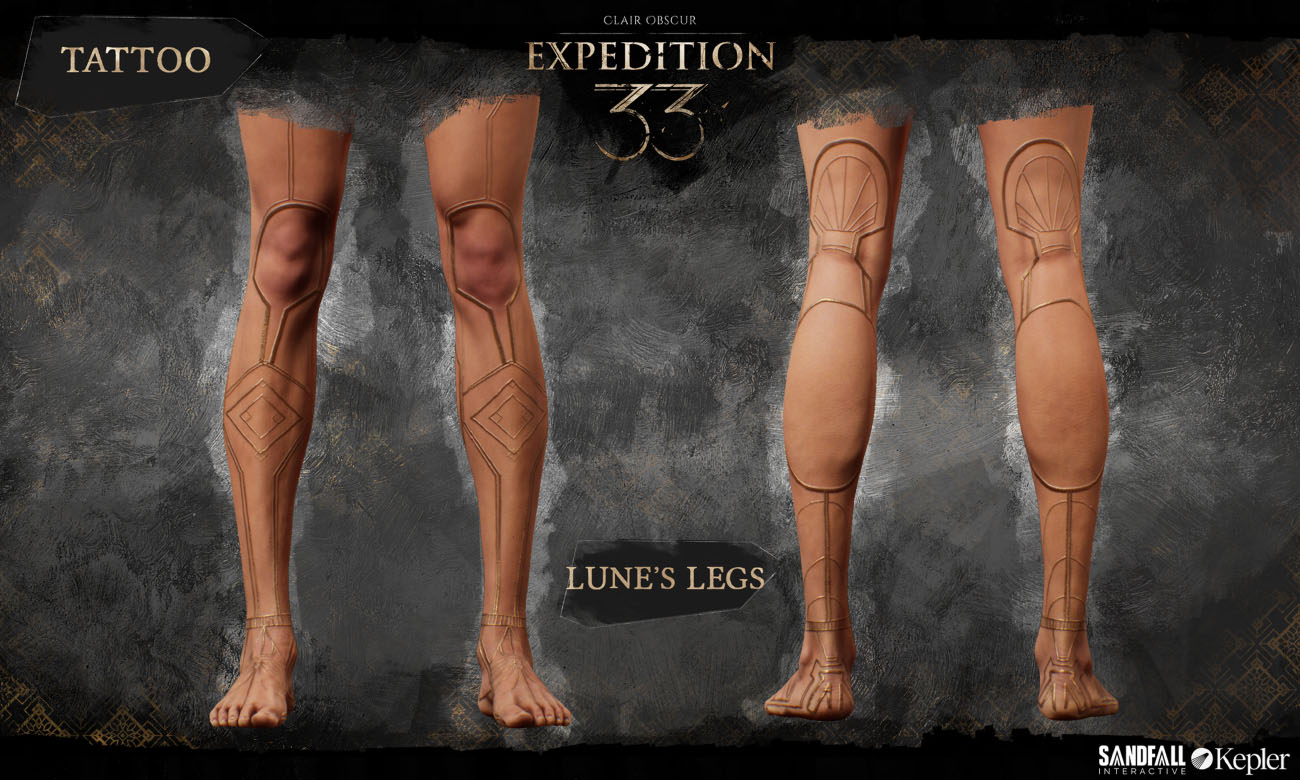 Lune Legs Tattoo Art from Clair Obscur: Expedition 33