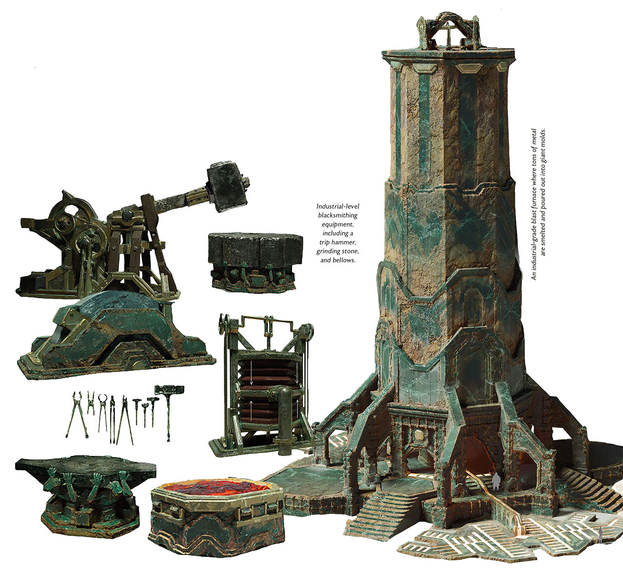Blast Furnace and Blacksmithing Equipment Art from Dragon Age: The Veilguard