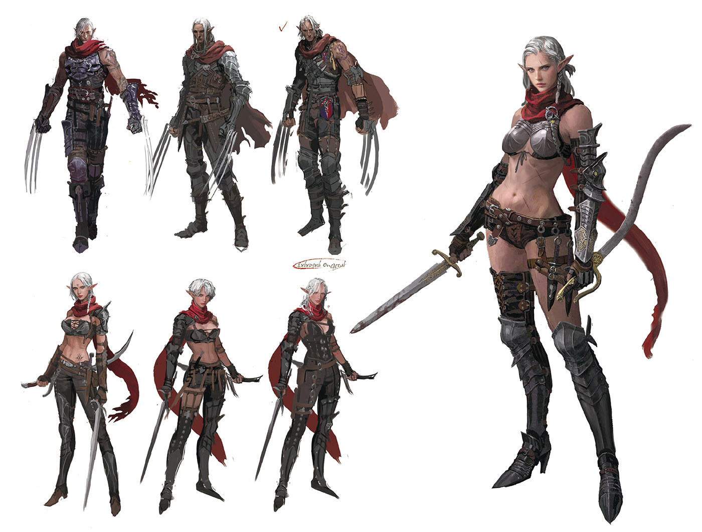 Female Dark Elf Concept Art from Lineage W