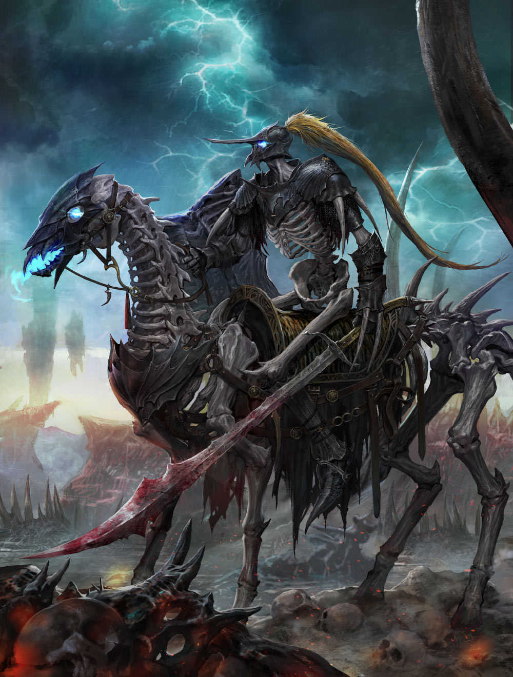 Flame Shadow Undead Cavalry Elite Art from Lineage W