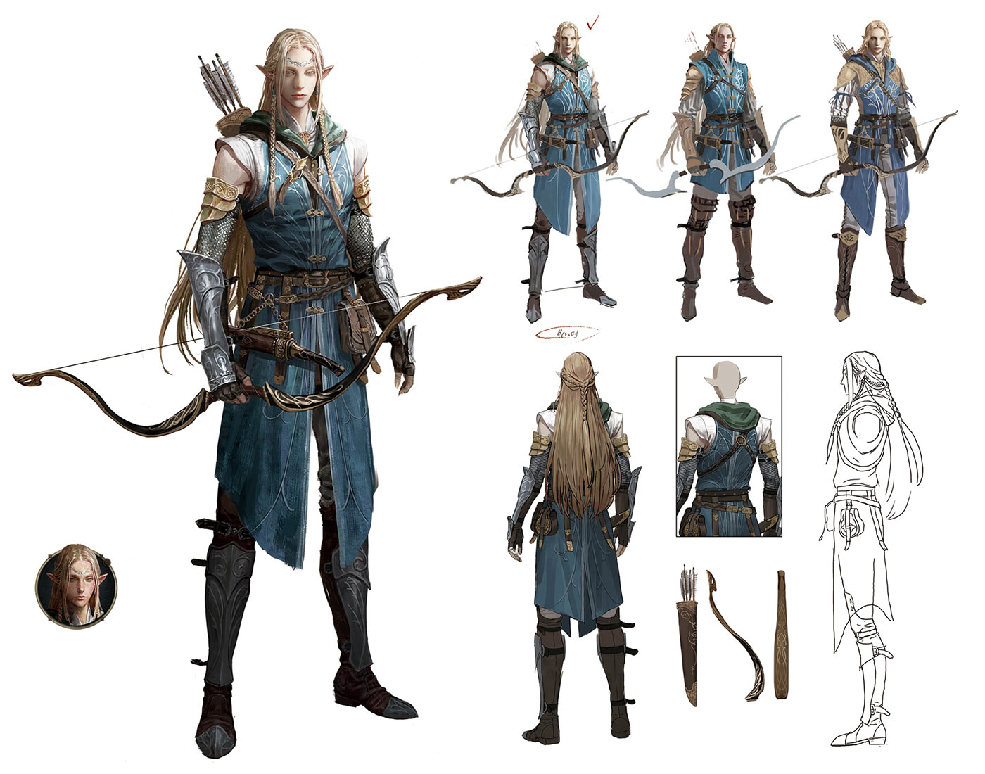 Male Elf Concept Art from Lineage W